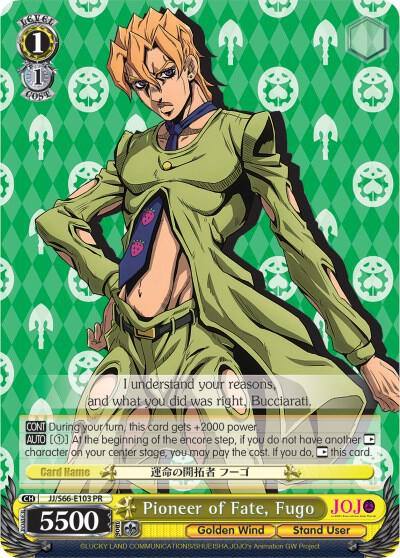Pioneer of Fate Fugo JJ/S66-E103 PR JoJo's Bizarre Adventure: Golden Wind Card