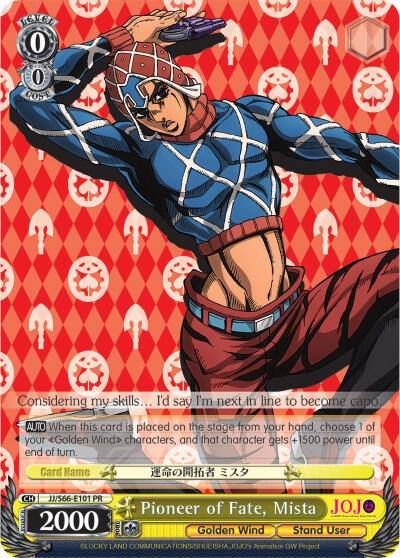 Pioneer of Fate Mista JJ/S66-E101 PR JoJo's Bizarre Adventure: Golden Wind Card