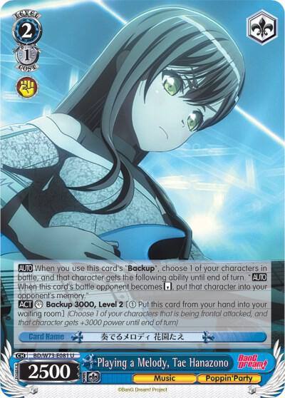 Playing a Melody Tae Hanazono BD/W73-E081 U BanG Dream! Vol.2 Card