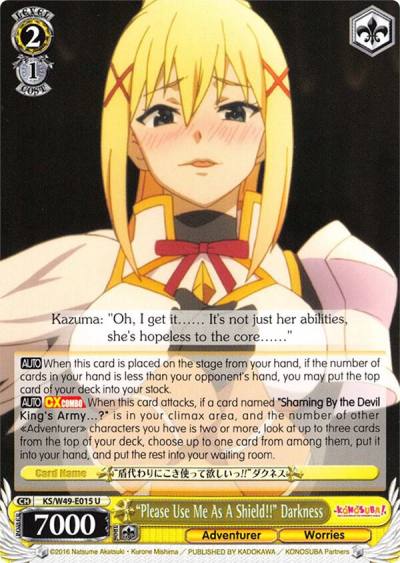 Please Use Me As A Shield Darkness KS/W49-E015 U KonoSuba Card