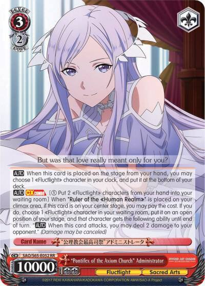 Pontifex of the Axiom Church Administrator SAO/S65-E052 RR Sword Art Online -Alicization- Card
