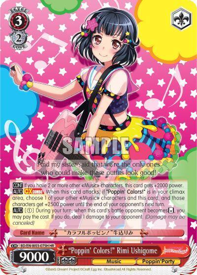 PoppinColors Rimi Ushigome HR BD/EN-W03-075H HR BanG Dream! Girls Band Party! MULTI LIVE Card