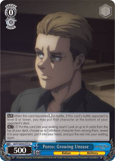 Porco Growing Unease AOT/SX04-075 U Attack On Titan: Final Season Card