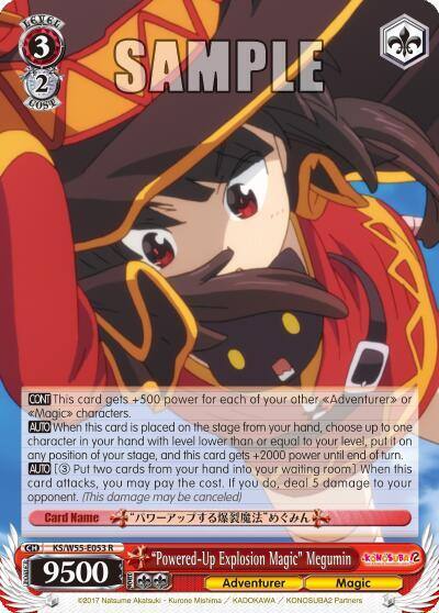 Powered Up Explosion Magic Megumin KS/W55-E053 R KonoSuba 2 Card