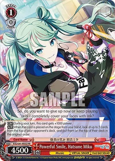 Powerful Smile, Hatsune Miku (PR) PJS/S91-PE02 PR HATSUNE MIKU: COLORFUL STAGE! Weiss Schwarz card