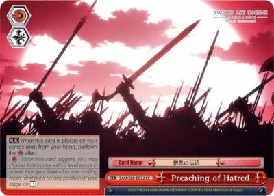 Preaching of Hatred SAO/S80-E072 CC Sword Art Online -Alicization- Vol.2 Card