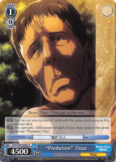 Predation Titan C AOT/S50-E095c C Attack on Titan Vol. 2 Card