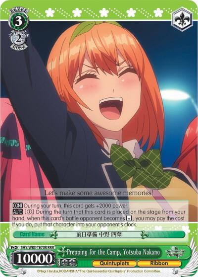 Prepping for the Camp Yotsuba Nakano RRR 5HY/W83-TE70R RRR The Quintessential Quintuplets Card