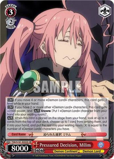 Pressured Decision Milim SR TSK/S101-E053S SR That Time I Got Reincarnated as a Slime Vol.3 Card