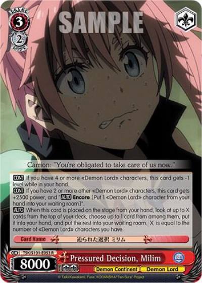 Pressured Decision Milim TSK/S101-E053 R That Time I Got Reincarnated as a Slime Vol.3 Card