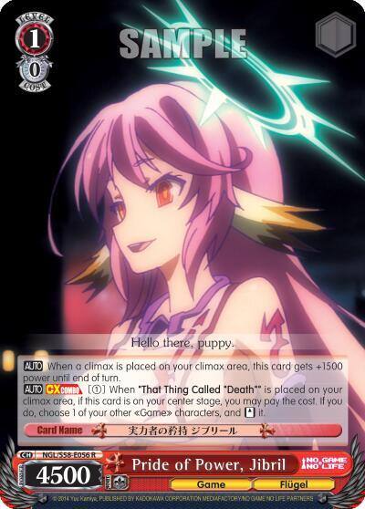 Pride of Power Jibril NGL/S58-E056 R No Game No Life Card