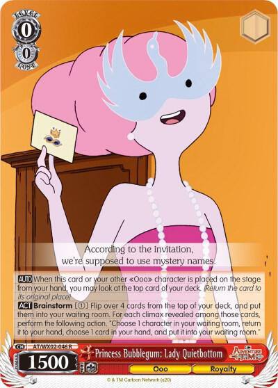 Princess Bubblegum Lady Quietbottom AT/WX02-046 R Adventure Time Card