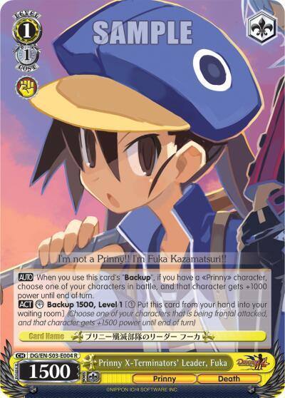 Prinny X Terminators Leader Fuka DG/EN-S03-E004 R Disgaea Card