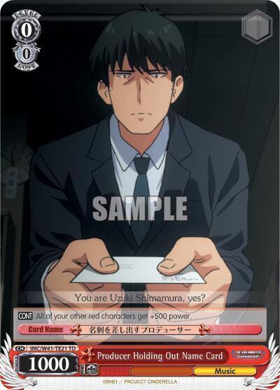 Producer Holding Out Name Card IMC/W41-TE21 TD The iDOLM@STER Cinderella Girls Card