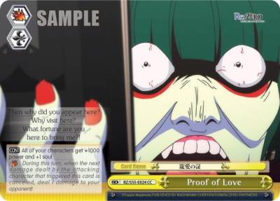 Proof of Love RZ/S55-E024 CC Re:ZERO Vol.2 Card