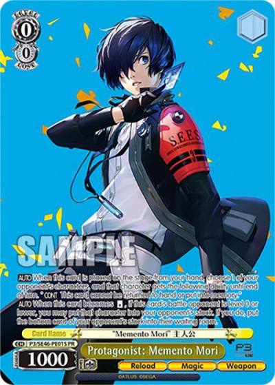 Protagonist Memento Mori Foil P3/SE46-PE01SPR Persona 3 Reload Premium Booster Card