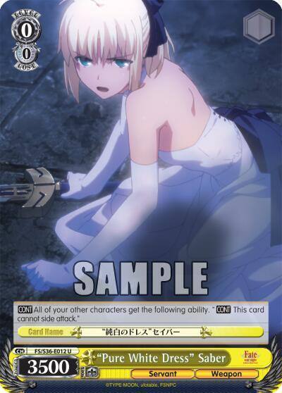 Pure White Dress Saber FS/S36-E012 U Fate/stay night [Unlimited Blade Works] Vol. II Card