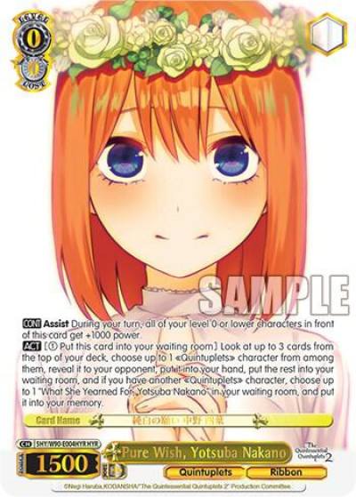 Pure Wish Yotsuba Nakano HYR 5HY/W90-E004HYR HYR The Quintessential Quintuplets 2 Card
