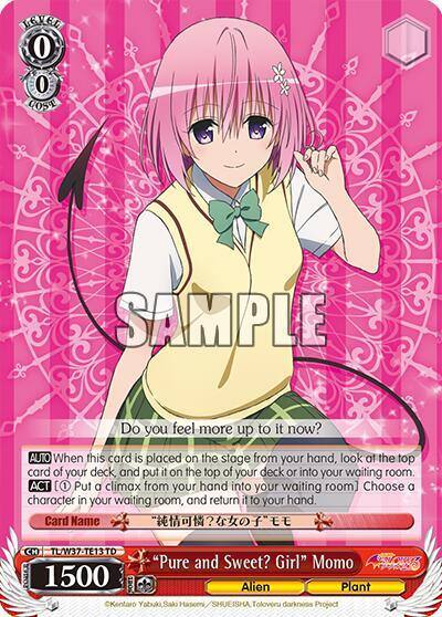 Pure and Sweet Girl Momo TL/W37-TE13 TD To Loveru Darkness 2nd Card