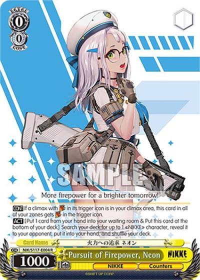 Pursuit of Firepower Neon NIK/S117-E004 R GODDESS OF VICTORY: NIKKE Card