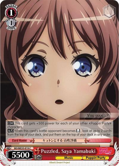 Puzzled Saya Yamabuki Parallel Foil BD/WE35-E19 C Poppin’Party x Roselia Card