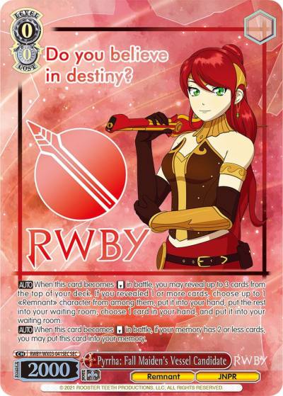 Pyrrha Fall Maidens Vessel Candidate SEC RWBY/WX03-041SEC SEC RWBY Card