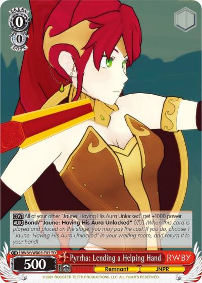 Pyrrha Lending a Helping Hand RWBY/WX03-T03 TD RWBY Card