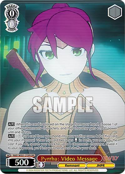 Pyrrha Video Message OFR RWBY/WXE01-27OFR OFR RWBY Premium Booster Card
