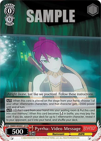 Pyrrha Video Message RWBY/WXE01-27 N RWBY Premium Booster Card