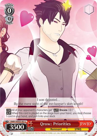 Qrow Priorities RWBY/WX03-061 C RWBY Card