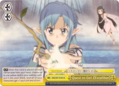 Quest to Get Excalibur Yellow SAO/S47-E105 CC Sword Art Online Re: Edit Card