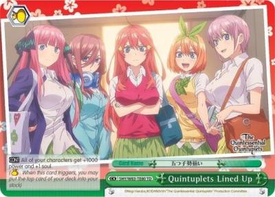 Quintuplets Lined Up Green 5HY W83 TE80 5HY/W83-TE80 TD The Quintessential Quintuplets Card