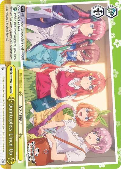 Quintuplets Lined Up Yellow 5HY/W83-TE62 TD The Quintessential Quintuplets Card
