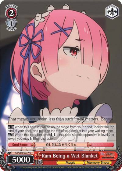 Ram Being a Wet Blanket RZ/S68-E037 U Re:ZERO Memory Snow Card