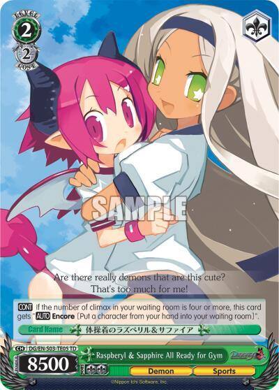 Raspberyl and Sapphire All Ready for Gym DG/EN-S03-TE05 TD Disgaea Card