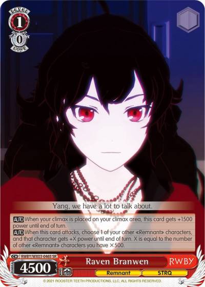 Raven Branwen SR RWBY/WX03-046S SR RWBY Card