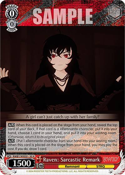 Raven Sarcastic Remark RWBY/WXE01-30 N RWBY Premium Booster Card