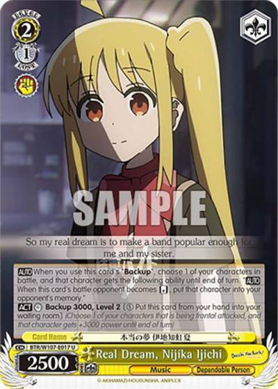 Real Dream Nijika Ijichi BTR/W107-E017 U BOCCHI THE ROCK! Card