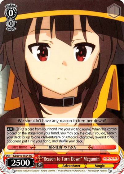 Reason to Turn Down Megumin KS/W49-TE04 TD KonoSuba Card