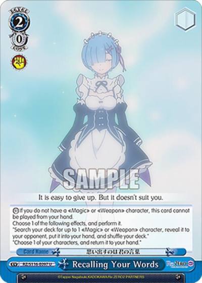 Recalling Your Words RZ/S116-E097 Re:ZERO -Starting Life in Another World- Vol.3 Card
