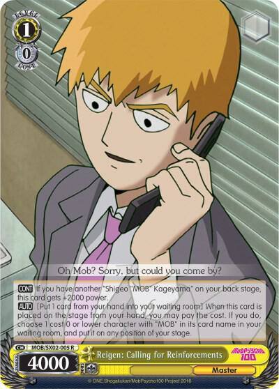 Reigen Calling for Reinforcements MOB/SX02-005 R Mob Psycho 100 Card