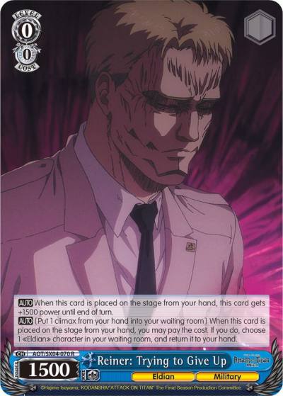 Reiner Trying to Give Up AOT/SX04-070 R Attack On Titan: Final Season Card