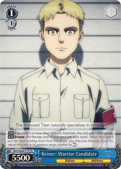 Reiner Warrior Candidate AOT/SX04-T15 TD Attack On Titan: Final Season Card