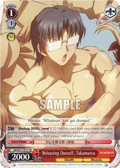 Releasing Oneself Takamatsu AB/W31-TE17 TD Angel Beats! Re:Edit Card