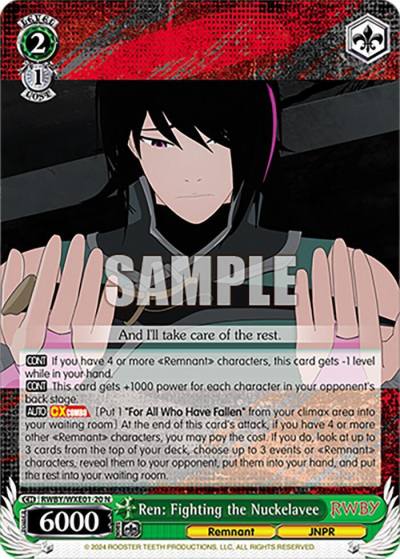 Ren Fighting the Nuckelavee RWBY/WXE01-20 N RWBY Premium Booster Card
