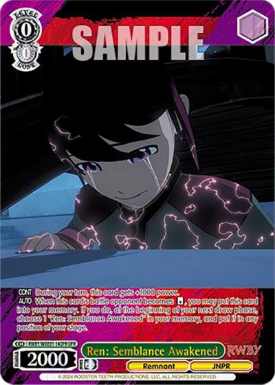 Ren Semblance Awakened OFR RWBY/WXE01-14OFR OFR RWBY Premium Booster Card