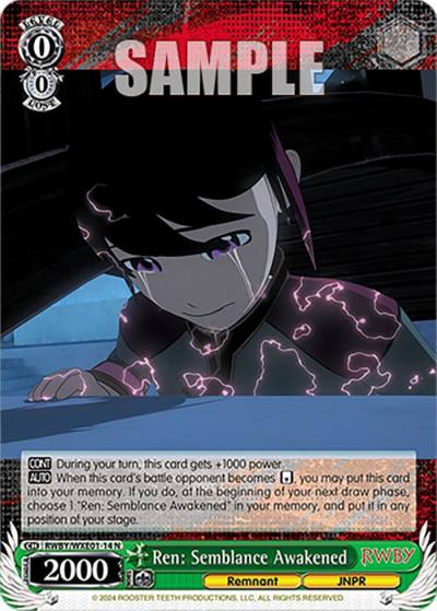 Ren Semblance Awakened RWBY/WXE01-14 N RWBY Premium Booster Card