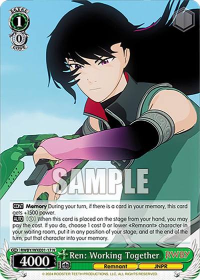 Ren Working Together RWBY/WXE01-17 N RWBY Premium Booster Card