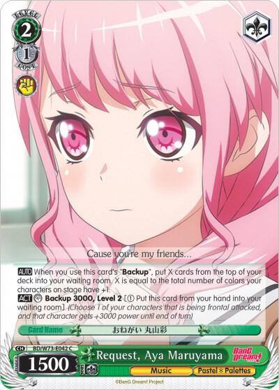 Request Aya Maruyama BD/W73-E042 C BanG Dream! Vol.2 Card