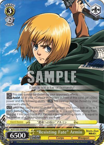 Resisting Fate Armin SR AOT/S35-E002S SR Attack on Titan Card